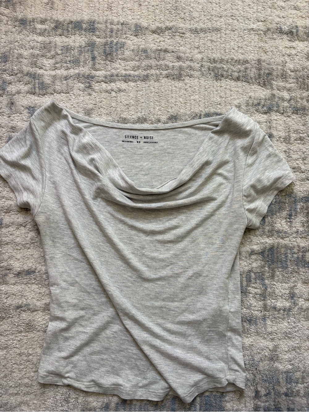 Urban Outfitters Light Gray Cowl Neck Short Sleeve Tee
